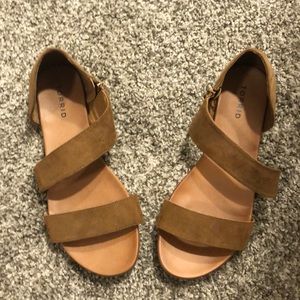 Brown suede torrid sandals size 9W